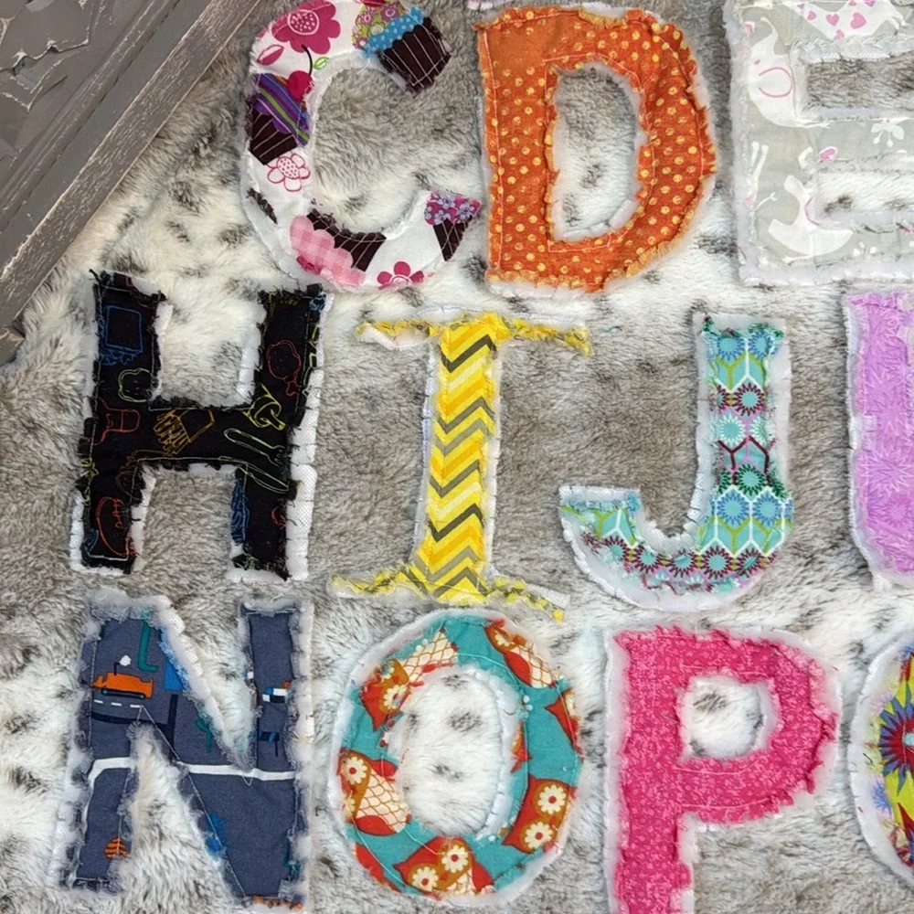 Handmade colorful fabric alphabet letters terrycloth educational sensory toys